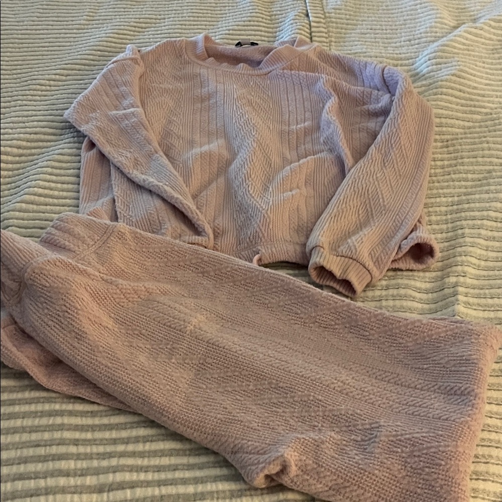 Splendid Light Pink Cable Knit loungewear